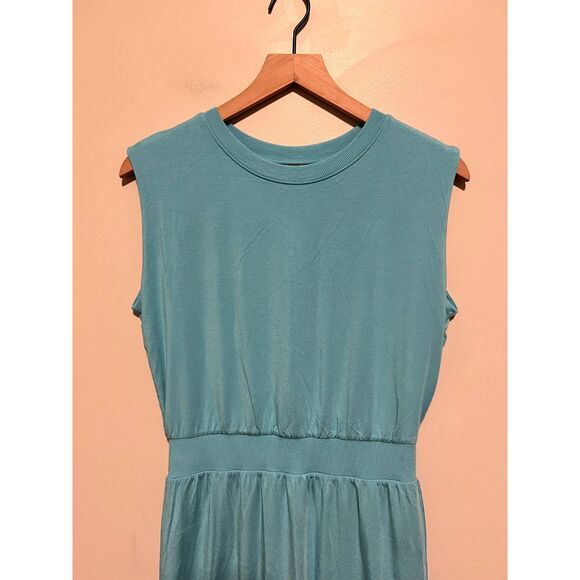 Athleta Santorini Cinch Midi Dress Turquoise Women's Size Small - Picture 9 of 10